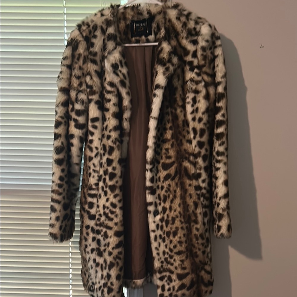 Forever 21 Brown and Black Teddy Jacket Plush Faux Fur